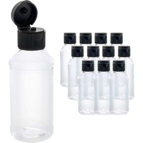 U.S. Art Supply 8 ounce Squeeze PET Plastic Bottles with Flip Cap - BPA-free, food safe, medical grade plastic, acrylic pouring paint (Pack of 12)