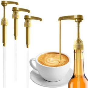 Gold Syrup Pump 4Pcs Pumps for Syrup Bottles Fits 750ml-25.4oz Bottles Syrup Pump Dispenser with No Dripping Coffee Syrup Pump Dispenser for Torani Monin DaVinci Jordan's Skinny and Upouria in Kuwait