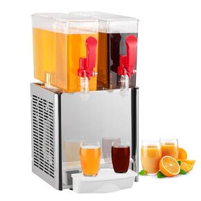 Commercial Beverage Dispenser, Towallmark 2 Tanks 5.28 Gallon 20L Commercial Juice Dispenser, 10 Liter Per Tank, 280W Stainless Steel Food Grade Ice Tea Drink Dispenser with Thermostat Controller in Saudi Arabia
