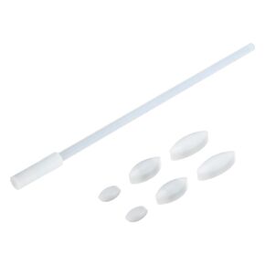 MECCANIXITY 1 Set Magnetic Stirrer Mixer Stir Bar Set, with 3 Sizes Olive Shape and Straight Retriever Coating Magnet for Laboratory, White