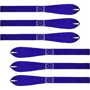 6-Pack Soft Loop Tie Down Straps 1500 Load Capacity and 4500 Lbs Breaking Strength, Heavy Duty Tie Down Loops for Securing ATV UTV Motorcycles Scooters Dirt Bikes Lawn Garden Equipment (Blue)