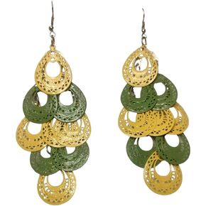 Green and Yellow Earrings For Women World Cup Spirit for Brazil, Australia national team.