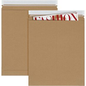 APQ Natural Rigid Mailers 9.75 x 12.25 Inches. Pack of 10 Photo Mailer Envelopes. Flat Cardboard Mailers with Self-Seal Closure. Sturdy Cardboard Photo Envelope. Recyclable Hard Shipping Envelopes
