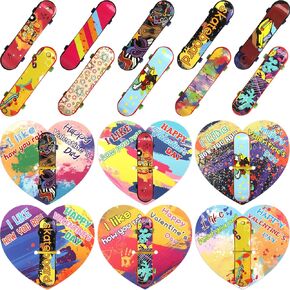 ceiba tree Valentines Day Cards with Finger Skateboards for Kids Classroom Exchange Gift Party Favors