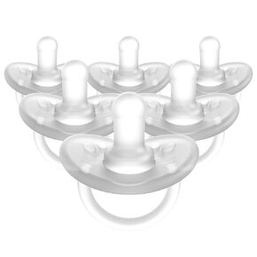 Evenflo Feeding Balance Plus Stage 1 Cylindrical Baby, Newborn and Infant Pacifier - Developed with Pediatric Feeding Specialists - 0 to 6 Months (Pack of 6)