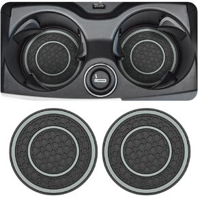 2 Pack Car Coasters for Cup Holder, 2.75 Inch No-Slip Anti Dust Insert Coaster, Universal Auto Waterproof Coasters Silicon Insulation Cup Mats (Another Black-2)