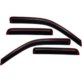 Lightronic WV194133 in-Channel Side Window Visor Deflector Rain Guard, Dark Smoke, 4-Pieces Set, Fits 2004-2012 Chevrolet Colorado & 2004-2012 GMC Canyon with Crew Cab