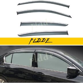 4pcs Window Visors Compatible with 2003-2007 Honda Accord 4-Door Sedan Front+Rear Sun/Rain Guard Wind Deflector Vent Outside Mount