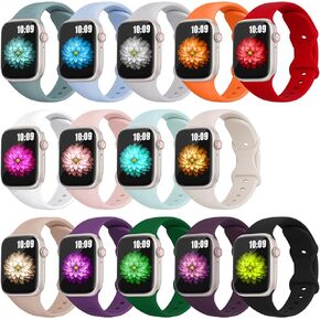 14Pack Bands Compatible with Apple Watch Band 41mm 40mm 38mm 49mm 45mm 44mm 42mm, Sport Soft Waterproof Silicone Straps for iWatch Apple Watch Series 8 7 6 5 4 3 2 1 SE Ultra Women Men