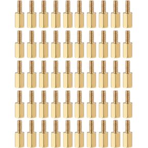 100 قطعة من براغي YOKIVE M2.5، مواضع نحاسية سداسية PCB، تحافظ على ثبات الارتفاع، رائعة للوحة الأم (لون ذهبي، 7 مم + 6 مم) in Kuwait