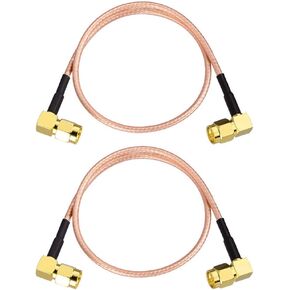 Superbat SMA كابل تمديد 3ft SMA ذكر إلى SMA ذكر كابل موصل الزاوية اليمنى RG316 كابل الطائر لFPV هوائي راوتر واي فاي كابل شبكة محلل الخ 2-حزمة in Kuwait