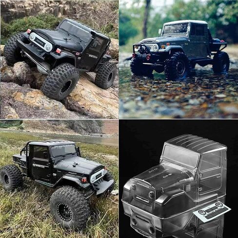 هيكل شفاف لسيارة زاحفة RC 1/10، 1965 Toyota FJ40 Truck Cab PC هيكل شفاف مناسب لـ 1/10 RC Crawler Axial SCX10 TRX4 YIKONG 4102 RGT 86100 Redcat GEN8 DIY in Kuwait