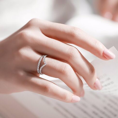 Moissanite Stackable Engagement Rings Eternity Promise Wedding Ring D Color VVS1 925 Sterling Silver Bridal Rings for Women Men in Saudi Arabia