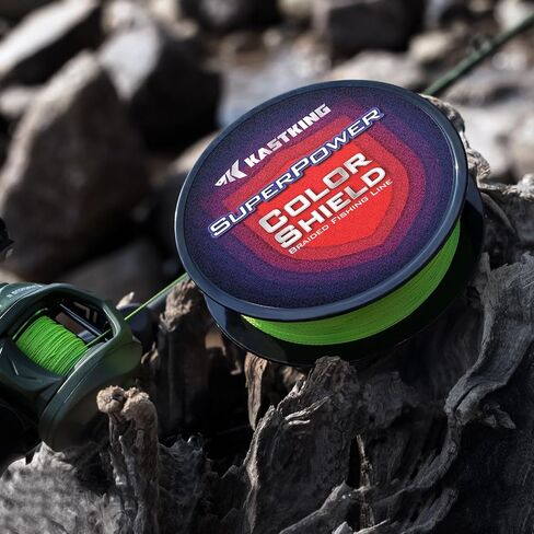 KastKing Superpower ColorShield Braided Fishing Line - Colorfast Braided Line, 100% Solution Dyed UHMWPE Fiber, Smooth & Strong Superline, Near Zero Stretch, Sensitive, High Abrasion Resistance in Kuwait
