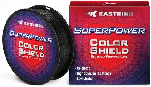 KastKing Superpower ColorShield Braided Fishing Line - Colorfast Braided Line, 100% Solution Dyed UHMWPE Fiber, Smooth & Strong Superline, Near Zero Stretch, Sensitive, High Abrasion Resistance in Kuwait