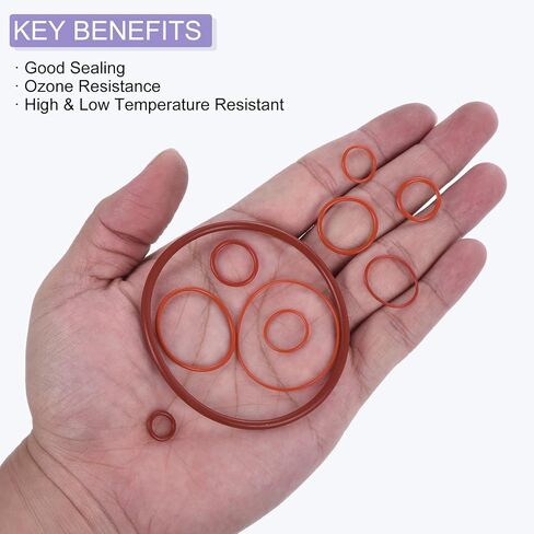Silicone Rubber O Ring 8mm ID, 11mm OD, 1.5mm Width VMQ Washer Gasket Sealing-Applications for Pressure Washer Plumbing Sealing-[Qty 100 Red] in Saudi Arabia