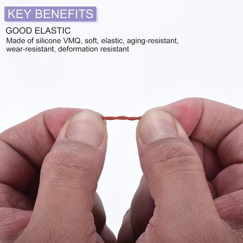 Silicone Rubber O Ring 8mm ID, 11mm OD, 1.5mm Width VMQ Washer Gasket Sealing-Applications for Pressure Washer Plumbing Sealing-[Qty 100 Red] in Saudi Arabia