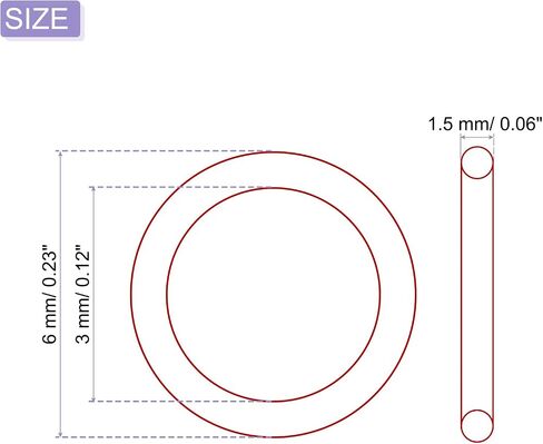 Silicone Rubber O Ring 8mm ID, 11mm OD, 1.5mm Width VMQ Washer Gasket Sealing-Applications for Pressure Washer Plumbing Sealing-[Qty 100 Red] in Saudi Arabia