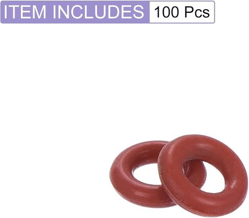 Silicone Rubber O Ring 8mm ID, 11mm OD, 1.5mm Width VMQ Washer Gasket Sealing-Applications for Pressure Washer Plumbing Sealing-[Qty 100 Red] in Saudi Arabia