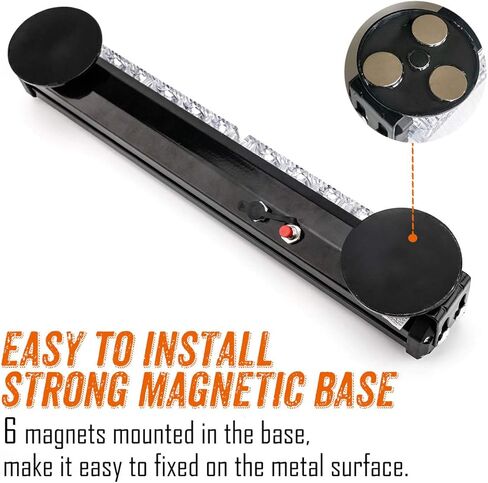 LE-JX أحمر/أبيض، بطارية لاسلكية، مستشار حركة المرور، أضواء الطوارئ، شريط منارة، ضوء تحذير ستروب، فلاش علوي للمخاطر مع قاعدة تثبيت مغناطيسية وقابس قابل لإعادة الشحن 12 فولت (أحمر/أبيض، 12 مصباح LED) in Kuwait