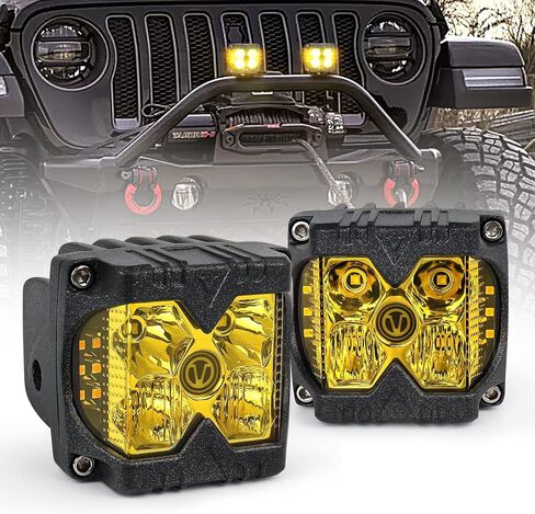 Side Shooter Led Lights, IP68 Waterproof LED Pods with Separate Solid & Strobe Amber Dual Side Cube Driving Lights Compatible with Truck Jeep Motorcycle ATV SUV 4x4 in Saudi Arabia