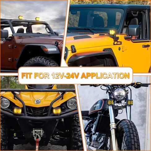Side Shooter Led Lights, IP68 Waterproof LED Pods with Separate Solid & Strobe Amber Dual Side Cube Driving Lights Compatible with Truck Jeep Motorcycle ATV SUV 4x4 in Saudi Arabia