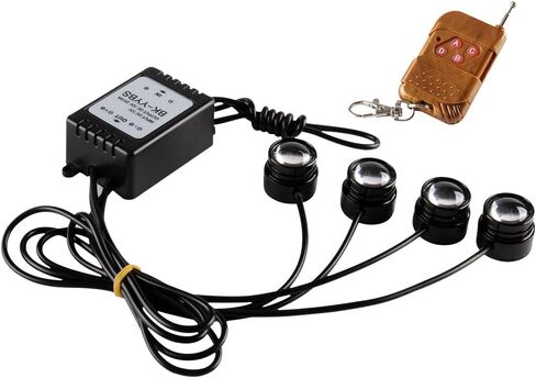 4 In 1 Amber&White LED Eagle Eye Warning Strobe Lights Super Bright And Waterproof With Wireless Remote Control, For Car Truck Motorcycle DRL Eagle Eye Light Warning Traffic Light 12V in Saudi Arabia