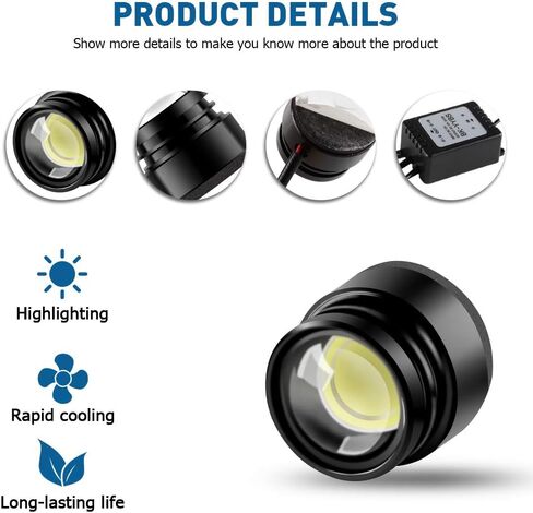 4 In 1 Amber&White LED Eagle Eye Warning Strobe Lights Super Bright And Waterproof With Wireless Remote Control, For Car Truck Motorcycle DRL Eagle Eye Light Warning Traffic Light 12V in Saudi Arabia