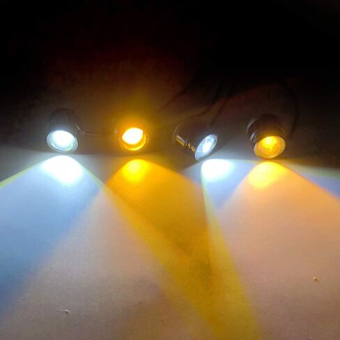 4 In 1 Amber&White LED Eagle Eye Warning Strobe Lights Super Bright And Waterproof With Wireless Remote Control, For Car Truck Motorcycle DRL Eagle Eye Light Warning Traffic Light 12V in Saudi Arabia