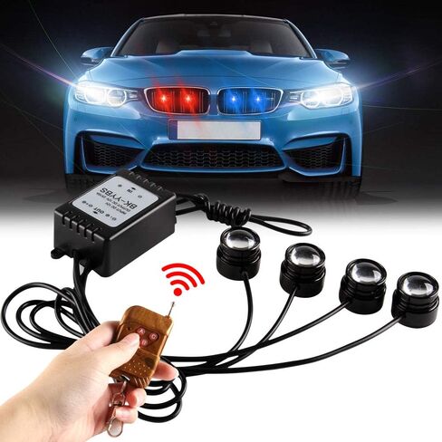 4 In 1 Amber&White LED Eagle Eye Warning Strobe Lights Super Bright And Waterproof With Wireless Remote Control, For Car Truck Motorcycle DRL Eagle Eye Light Warning Traffic Light 12V in Saudi Arabia