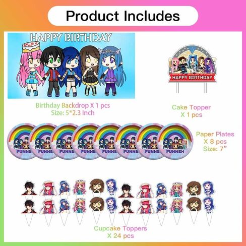 مجموعة أدوات تزيين حفلات أعياد الميلاد من Funneh Krew لافتة للأطفال لتزيين الكيك in Kuwait