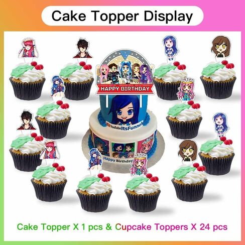 مجموعة أدوات تزيين حفلات أعياد الميلاد من Funneh Krew لافتة للأطفال لتزيين الكيك in Kuwait