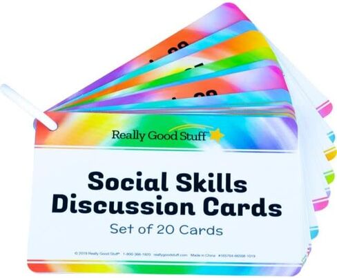 Really Good Stuff Social Skills Discussion Cards - Set of 20 Conversation Cards for Kids - Social Emotional Learning Activities for Understanding Social Rules and Developing Essential Social Skills in Saudi Arabia