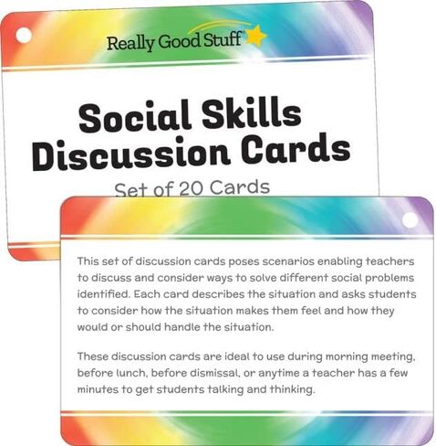 Really Good Stuff Social Skills Discussion Cards - Set of 20 Conversation Cards for Kids - Social Emotional Learning Activities for Understanding Social Rules and Developing Essential Social Skills in Saudi Arabia