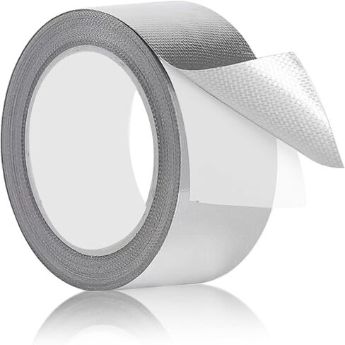 Fiberglass Aluminum Foil Tape | 2 in x 65 FT, 5.9 mil Fiberglass HVAC Silver Duct Tape | High Temperature Insulation Tape for Sealing Dryer Vent, Ductwork | Heat Resistant Tape (1) in Saudi Arabia