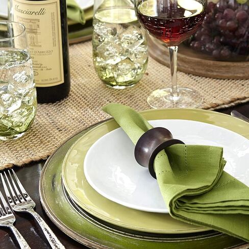 Handmade Concave Wood Napkin Ring Set with 4 Napkin Rings-Artisan Crafted in India in Saudi Arabia
