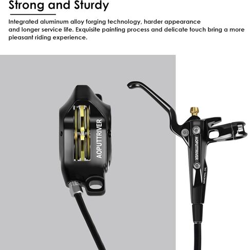 مجموعة فرامل قرصية هيدروليكية بأربعة مكابس للدراجات الجبلية، طقم فرامل قرصية للدراجة مع دوارات قرصية عائمة 180 مم، أمامي يسار 1000 مم خلفي أيمن 1800 مم طقم فرامل قرص هيدروليكي MTB مع قوة فرامل قصوى 610 نيوتن متر in Kuwait