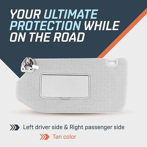 SAILEAD Left Driver Side Sun Visor Replacement with Light Compatible with 2013-2018 Nissan Pathfinder and 2014-2017 Infiniti QX60, Grey in Saudi Arabia