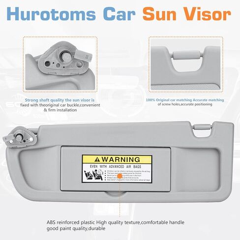 Gray Left Driver & Right Passenger Side Sun Visor Without Light for 2006 2007 2008 2009 2010 2011 Honda Civic EX LX Sedan SI Coupe,Replacement 83280-SNA-A01ZC, 83230-SNA-A01ZC, 1 Pair in Saudi Arabia