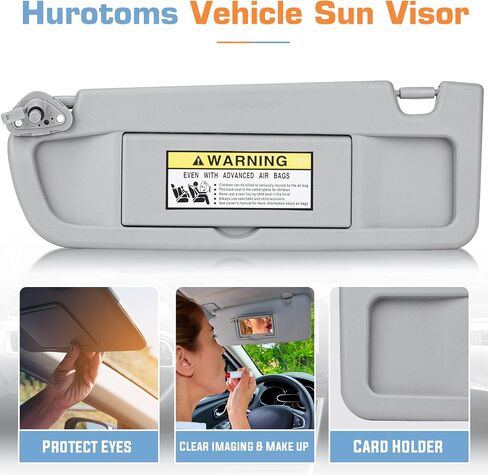 Gray Left Driver & Right Passenger Side Sun Visor Without Light for 2006 2007 2008 2009 2010 2011 Honda Civic EX LX Sedan SI Coupe,Replacement 83280-SNA-A01ZC, 83230-SNA-A01ZC, 1 Pair in Saudi Arabia