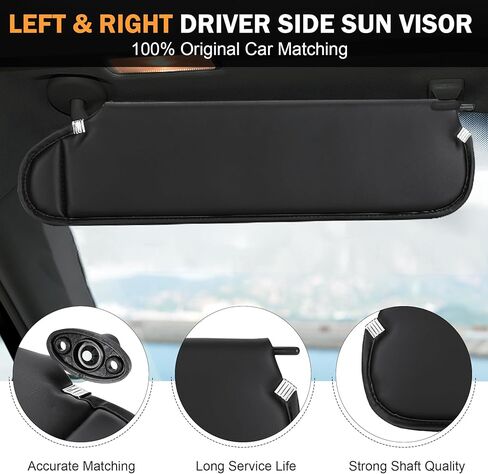 Left Driver Right Passenger Side Black Sun Visor Fit for Jeep Wrangler TJ 1997 1998 1999 2000 2001 2002 Sunvisor Replacement in Saudi Arabia