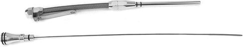 مقياس زيت مرن من الفولاذ المقاوم للصدأ مناسب لمحركات Chevy SB 265 283 327 350 383 400 لـ Chevy 350 مقياس زيت مرن sb 400 لـ 383 sbc جانب الركاب الأسود 307 محرك أنبوب مرن أنبوب كروم لـ in Saudi Arabia