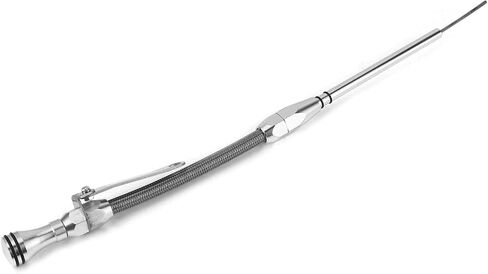 مقياس زيت مرن من الفولاذ المقاوم للصدأ مناسب لمحركات Chevy SB 265 283 327 350 383 400 لـ Chevy 350 مقياس زيت مرن sb 400 لـ 383 sbc جانب الركاب الأسود 307 محرك أنبوب مرن أنبوب كروم لـ in Saudi Arabia