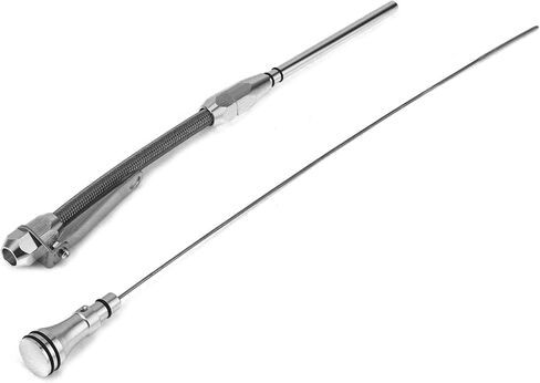 مقياس زيت مرن من الفولاذ المقاوم للصدأ مناسب لمحركات Chevy SB 265 283 327 350 383 400 لـ Chevy 350 مقياس زيت مرن sb 400 لـ 383 sbc جانب الركاب الأسود 307 محرك أنبوب مرن أنبوب كروم لـ in Saudi Arabia