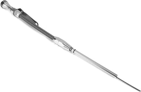 مقياس زيت مرن من الفولاذ المقاوم للصدأ مناسب لمحركات Chevy SB 265 283 327 350 383 400 لـ Chevy 350 مقياس زيت مرن sb 400 لـ 383 sbc جانب الركاب الأسود 307 محرك أنبوب مرن أنبوب كروم لـ in Saudi Arabia