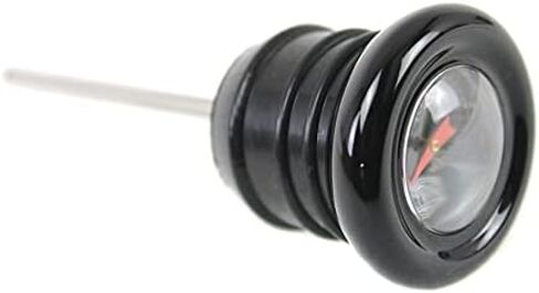 Black Shorty Style Oil Tank Dipstick w/Oil Temperature Gauge - Black Gauge Face w/Orange Needle - Fits 1979-2003 Harley Sportster XL & 1984-1999 Harley Softail Models - Replaces HD Part# 62668-87T in Kuwait