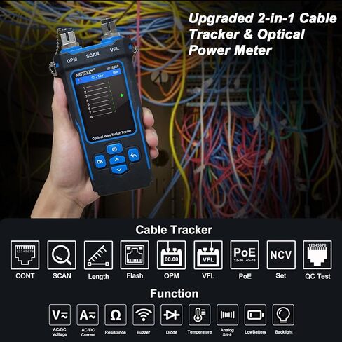 New Upgraded Network Cable Tester with Optical Power Meter VFL, RJ11 RJ45 Cable Toner Ethernet Cable Tester, CAT5 CAT6 Network Tester for Telephone, Ethernet, Video, PoE Ethernet Tester Wire Tracer in Saudi Arabia