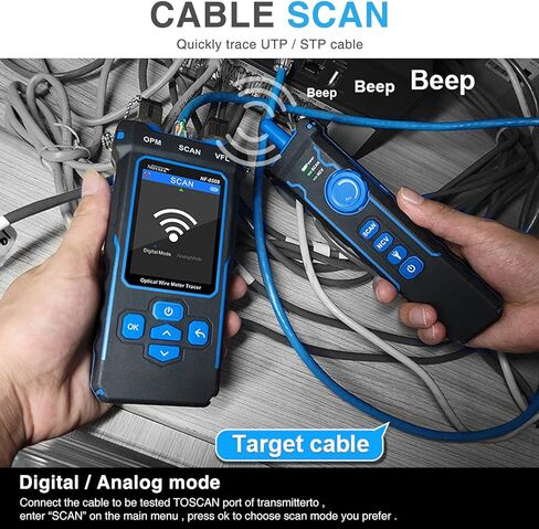 New Upgraded Network Cable Tester with Optical Power Meter VFL, RJ11 RJ45 Cable Toner Ethernet Cable Tester, CAT5 CAT6 Network Tester for Telephone, Ethernet, Video, PoE Ethernet Tester Wire Tracer in Saudi Arabia