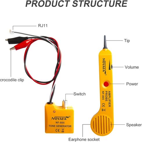 NOYAFA Wire Tracer Circuit Tester,Tone Generator NF-805 Line Finder Cable Tester for Network Cable Collation,Tone Tracing Probe Kit. in Saudi Arabia