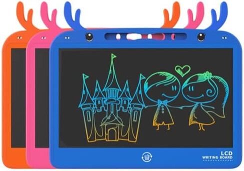 لوحة LCD للكتابة/الرسم التفاعلية الملونة ولوحة قابلة للمسح للأطفال مقاس 13.5 بوصة هدايا عيد الميلاد للأولاد والبنات (أزرق) in Saudi Arabia